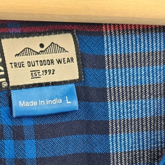 KAVU Womens L Rita Sleeveless V Neck Blue‎ Red Plaid Dress - Picture 6 of 13